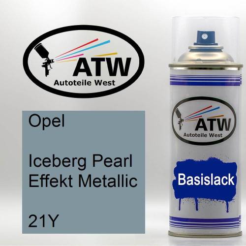 Opel, Iceberg Pearl Effekt Metallic, 21Y: 400ml Sprühdose, von ATW Autoteile West.